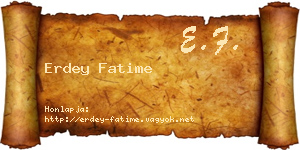 Erdey Fatime névjegykártya